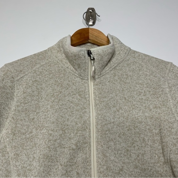 L.L. Bean Sweater Fleece Jacket Full Zip Jacket. Beige. Women’s Large Petite. - Picture 3 of 6